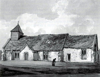 Billington church about 1810 from a painting by George Shepherd